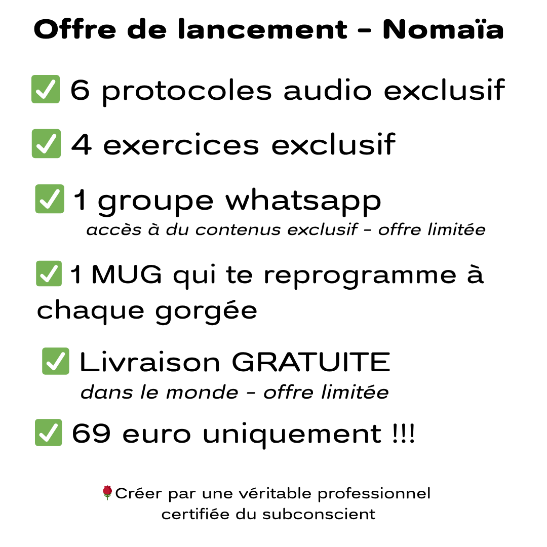 NOMAÏA™ : Reprogrammation subconsciente de mon identité ( Mug + programme complet audio )