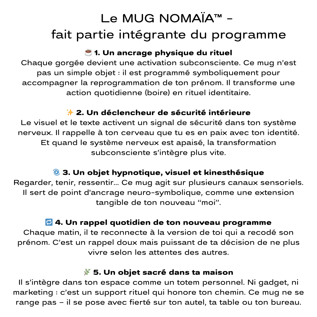 NOMAÏA : Reprogrammation subconsciente de mon identité